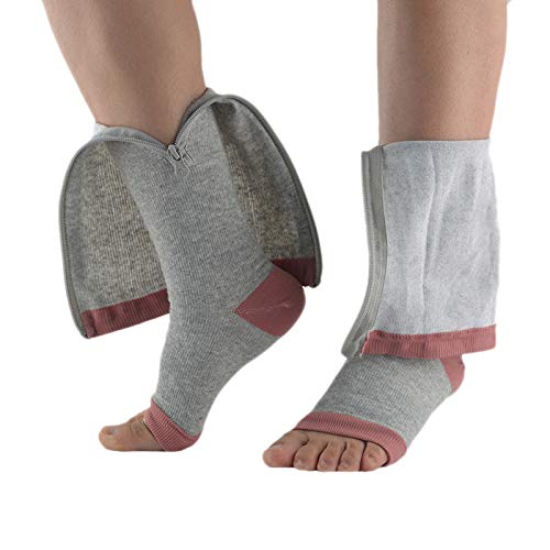 Katigan Medias de CompresióN CalcetíN de CompresióN con Cremallera de Nylon Pierna Soporte de Rodilla Punta Abierta Que Evita Las Venas Varicosas Calcetines EláSticos (Color) L/XL