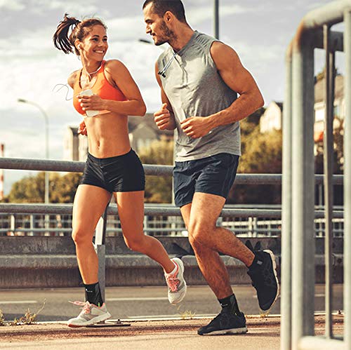 KINETIC EVOLUTION Tobillera para hombre y mujer, 2 unidades, antideslizante, tobillera transpirable, vendaje de compresión, vendaje para el tobillo, vendaje deportivo para fútbol (M, azul)