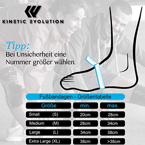 KINETIC EVOLUTION Tobillera para hombre y mujer, 2 unidades, antideslizante, tobillera transpirable, vendaje de compresión, vendaje para el tobillo, vendaje deportivo para fútbol (M, azul)