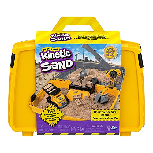 Kinetic Sand Caja de Arena Plegable con vehículo y Arena cinética de 907 g, para niños de 3 años en adelante
