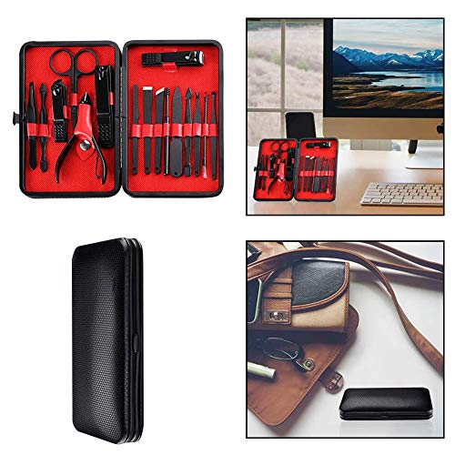Kit de Cortaúñas,Juego de Manicura,Juego de Manicura Profesional,Kit de Manicura 16 en 1,Kit de Herramientas de Pedicura Profesional de Acero Inoxidable para Mujeres y Hombres