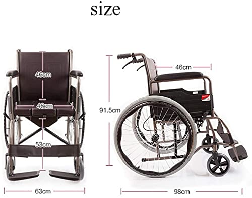 ksamwjf Silla de Ruedas Plegable autopropulsada, Orinal, Estructura de Acero al Carbono Resistente, ergonómica, Adecuada para Personas Mayores y discapacitadas