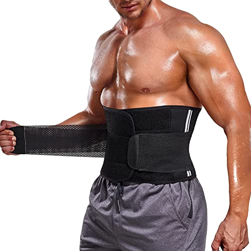 KUMAYES Faja Reductora Hombre Faja Lumbar Deportiva Cinturón Abdominal Transpirable Cintura y Abdomen para Gimnasio