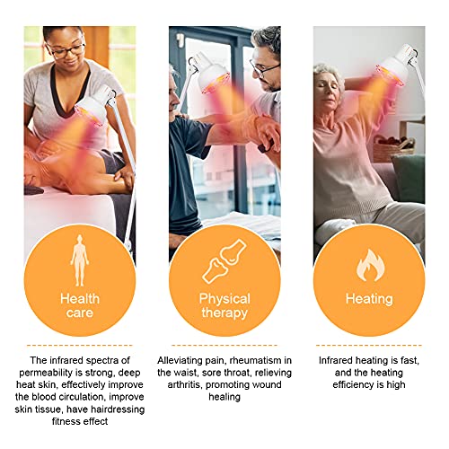 Lámpara Infrarrojos Masajem para Termoterapia Lámpara con Infrarrojos Ideal para Salón de Belleza, Aliviar el Dolor, Reumatismo en la Cintura(con Ruedas)