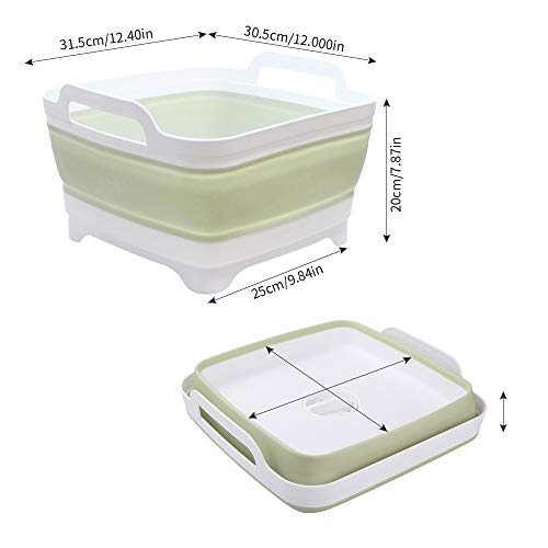Lavabo Plegable, Fregadero de Cocina, Lavabo, Cesta de Almacenamiento de Frutas, Lavabo Cuadrado portátil, con Cesta de Filtro de Frutas y Verduras, Apto para Acampar y Salidas al Aire Libre