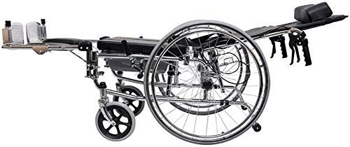 LHQ-HQ Discapacitados en Silla de Ruedas Completo de Mentira Alta Back Light Transporte Silla Plegable portátil de Viaje Llevar Ancianos discapacitados con la Carretilla Compatible with IR al baño