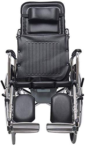 LHQ-HQ Discapacitados en Silla de Ruedas Completo de Mentira Alta Back Light Transporte Silla Plegable portátil de Viaje Llevar Ancianos discapacitados con la Carretilla Compatible with IR al baño