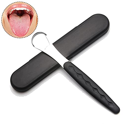 Limpiador portátil Limpiador de lengüeta Rascador Reutilizable Acero Inoxidable Boca Oral Caja de Viaje Caja de Viaje Negro/Azul/Verde Mango Antideslizante (Color : Rose Red)