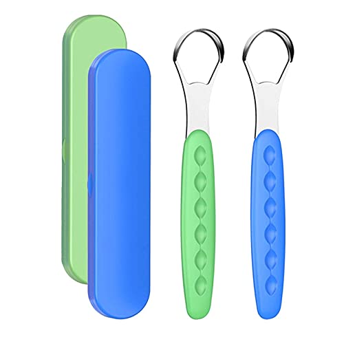 Limpiador portátil Limpiador de lengüeta Rascador Reutilizable Acero Inoxidable Boca Oral Caja de Viaje Caja de Viaje Negro/Azul/Verde Mango Antideslizante (Color : Rose Red)