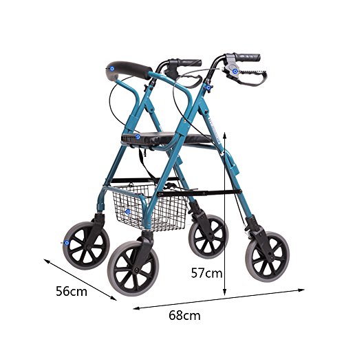 LIU UK Shopping trolley Multifunción Walking Aid Carro de Compras Ruedas Antideslizante Impermeable Plegable Conveniente para Las Personas Mayores, Carrito para Personas con discapacidad