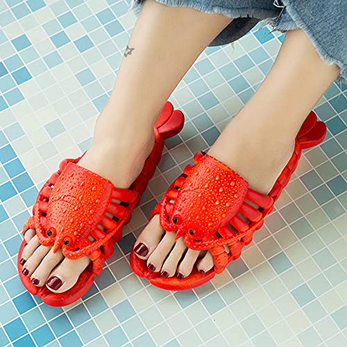 LLGG Baño Sandalias de Punta Descubierta,Grúas, Sandalias, Sandalias de baño de Masaje.-Rojo Oscuro_40-41,Unisex Adulto Zapatillas de baño