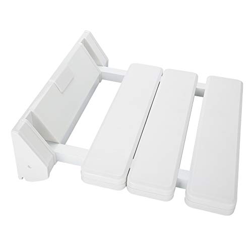 Longzhuo Taburetes de baño, Asiento de Ducha de Hoja abatible montado en la Pared Banco de baño Plegable para Uso doméstico en Sala de Sauna Blanco