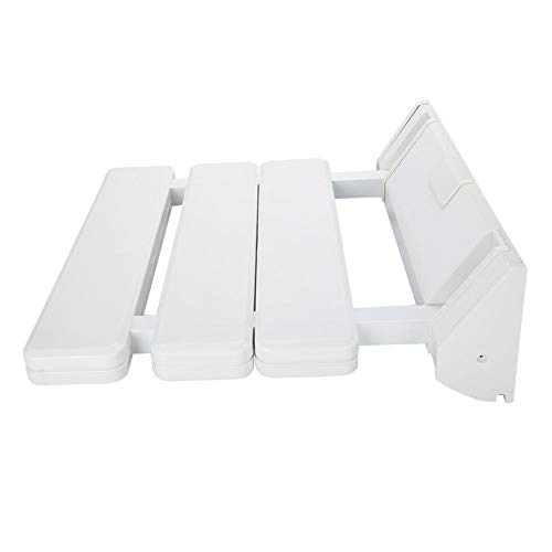 Longzhuo Taburetes de baño, Asiento de Ducha de Hoja abatible montado en la Pared Banco de baño Plegable para Uso doméstico en Sala de Sauna Blanco