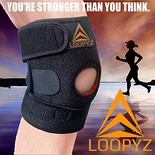 LOOPYZ Rodillera Protectora De Rótula Y Ligamentos, Férula de Rodilla, Respiración y Movimiento Respetuoso. Crossfit, Trotar/Correr, Senderismo, Tenis, Baloncesto, Hombres y Mujeres