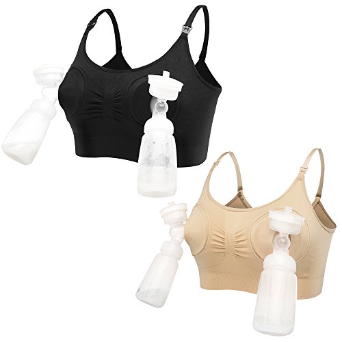 LOVELYBOBO 2 Pack Manos Libres Sujetadores Premamá y de Lactancia para Maternidad de Enfermería