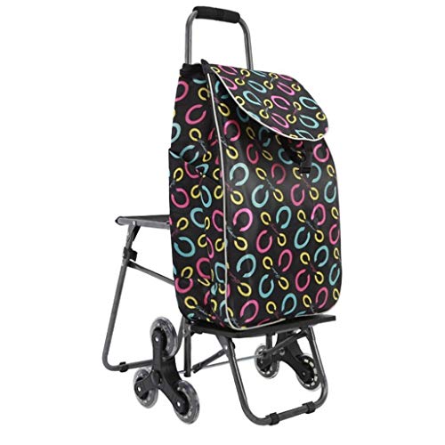 LQBDJPYS Carrito de la compra escaleras plegable para equipaje con silla de ruedas con ruedas de alta resistencia