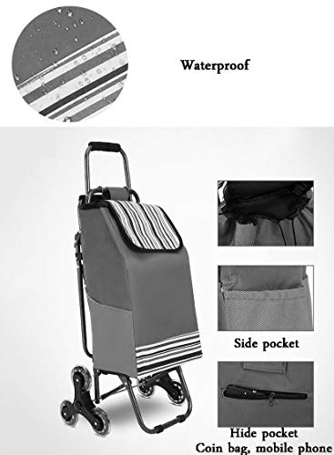 LQBDJPYS Carrito de la compra escaleras plegable para equipaje con silla de ruedas con ruedas de alta resistencia
