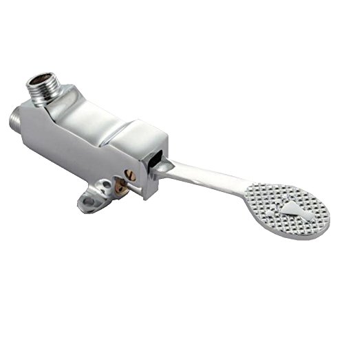LukLoy Juego completo de pedal manos libres para grifo, con válvula de pie+salida+manguera flexible de 1 m y tornillos, para hospital, laboratorio, control de grifo con el pie