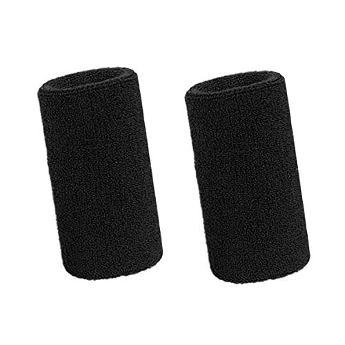 Lvcky muñequeras deportivas elásticas de algodón de 15,2 cm, paquete de 2