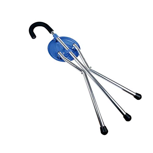 LXDDJZXQ Andador para Ancianos Walker, Taburete de Tres Patas Muletas Plegable Andador Bastón de Aluminio Bastón Multifuncional Caminante, Azul 85 cm, Anciano Escalador, Viajes