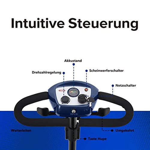 lxiluv Plegable portátil de Ancianos Scooter 4 Ruedas de Bicicletas discapacitados batería de Coche eléctrica de múltiples Funciones de Scooter,BateríAs 12Ah,Motor 250W,Resistencia 16Km,Blue