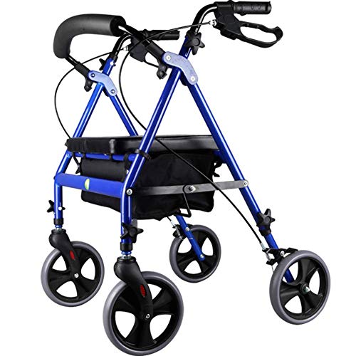LXLH Andador Plegable, Aleación de Aluminio, Personas Mayores con discapacidad, Carritos de la Compra, Ruedas auxiliares con Cinturones de Seguridad Herramientas de rehabilitación