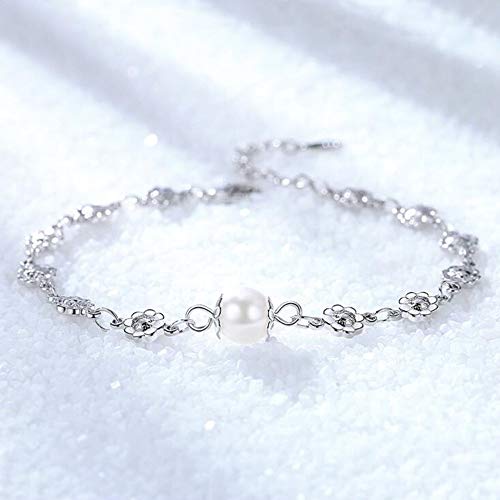 Mano Pulseras Brazalete Joyería Mujer Pulsera De Joyería De Plata De Ley 925 Retro Moda Mujer Perla Tipo
