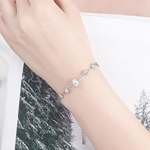 Mano Pulseras Brazalete Joyería Mujer Pulsera De Joyería De Plata De Ley 925 Retro Moda Mujer Perla Tipo