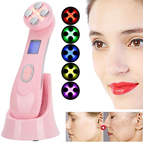 Máquina de belleza con masaje de mesoterapia, 6 modos de cuidado de la piel LED, para cuerpo y rostro, cuidado de la piel(Rosado)