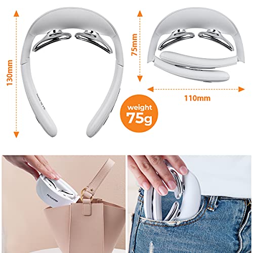 Masajeador de Cuello con Función de Calor, Masajeador Cervical y Espalda Electromagnético Inteligente con 5 modos, 15 niveles y función de calentamiento (control remoto incluido)