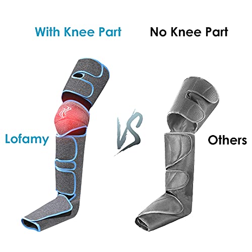 Masajeador de Piernas, Lofamy Masajeador de Pies de Compresión para Relajación, Presoterapia Profesional, con Control Manual 6 Modos 3 Intensidades, Masajear Pantorrillas/Pies/Muslos, Aliviar Dolor