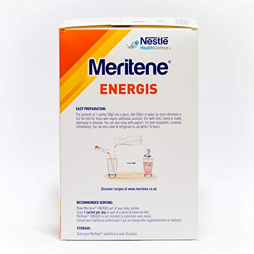 Meritene® FUERZA Y VITALIDAD - Suplementa tu nutrición y mantén tu sistema inmune con vitaminas, minerales y proteínas - Batido de Fresa - Estuche (15 sobres de 30g)