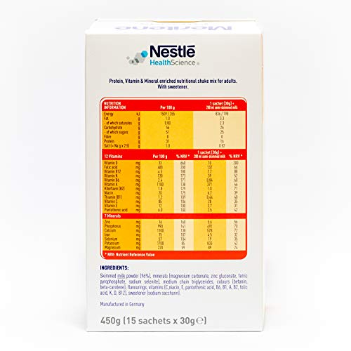 Meritene® FUERZA Y VITALIDAD - Suplementa tu nutrición y mantén tu sistema inmune con vitaminas, minerales y proteínas - Batido de Fresa - Estuche (15 sobres de 30g)