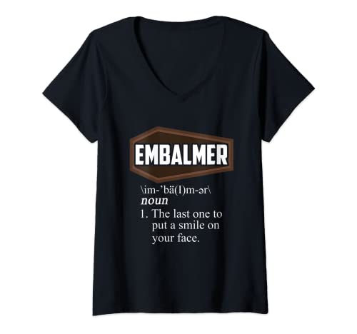Mujer Cotización de definición de palabra en embalsamador para morticianos Camiseta Cuello V