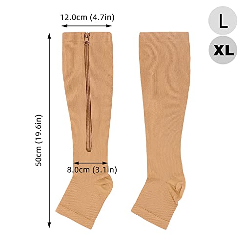 Mujeres Media Calcetines De Compresión con Cremallera para Quemar Grasa, Calcetines Finos De Belleza para Dormir para Mujer, Calcetines para   Preveni