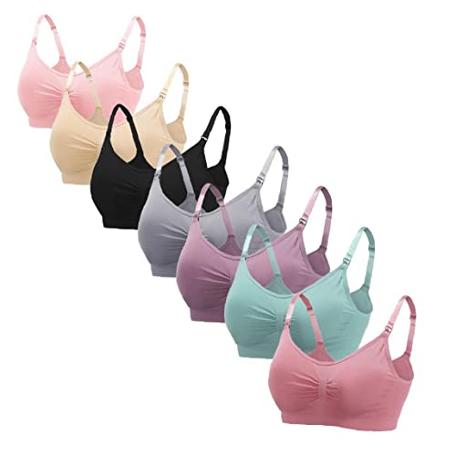 Murezima Ropa Interior de Maternidad sin Anillos de Acero Botón Frontal sin Fisuras Apertura Sujetador de enfermería Sujetador de enfermería Push Up Maternity Bras Manos Manos Free Bombing Sujetador