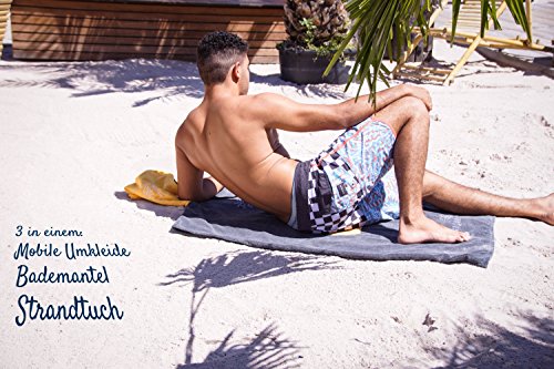 musegear Poncho de surf para adultos, portátil, talla única, pequeño, 1,50-1,70 m, color naranja/antracita, accesorio para cambiar de ropa y albornoz