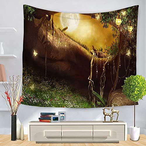 muyichen Tapiz Mandala Hippie Estilo De Fantasía Étnica Colgante De Pared Tronco Marrón Impresión Digital Bufanda Almohada Estera De Yoga Decoración Colgante Bohemia 150X200Cm
