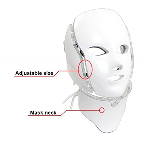 NBD® 7 Color LED máscara Light Therapy LED máscara Photon con cuello, Beaut Facial el cuidado de rajeunissement de la piel fototerapia Tratamiento máscara