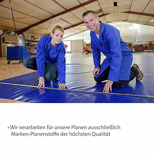 nemaxx Lona de protección PLA35 Premium 300 x 500 cm; Gris con Ojales, PVC de 650 g/m², Cubierta, Lona de protección. Impermeable y a Prueba de desgarros,15m²