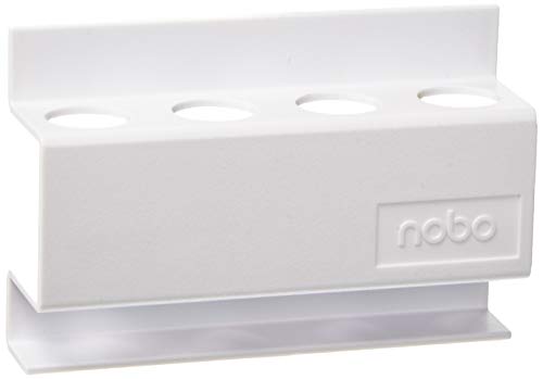 Nobo Soporte de Rotuladores Magnético, Para 4 Rotuladores de Borrado en Seco, Blanco, 35038046