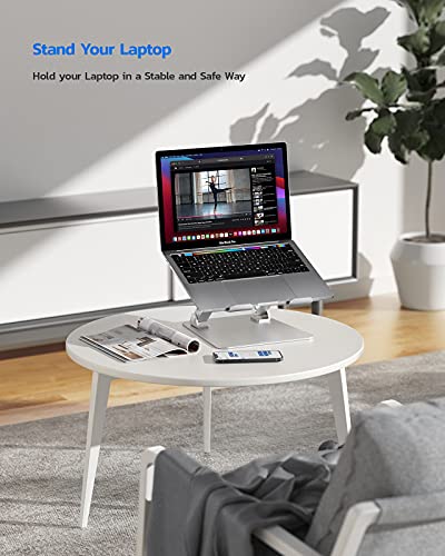 Nulaxy Soporte Portátil, Elevador Portátil de Aluminio Ajustable, Soporte Ergonómico para Computadora Portátil, Compatible con MacBook Air/Pro Computadoras Portátiles de 10-16 Pulgadas, Plata