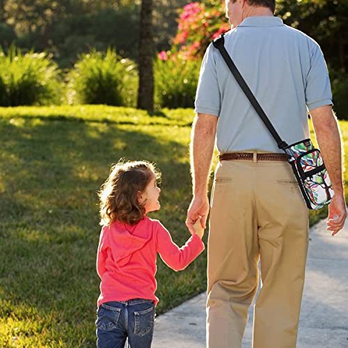 Nuovoware Bolso Térmica de Botella de Agua Portátil de Neopreno, 2 Bolsa con Correa de Hombro a Prueba de Caída, Funda Impermeable Protectora para Viaje, al Aire Libre - Árbol de Suerte