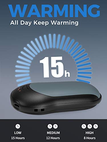 OCOOPA Calentadores de Manos PD Carga rápida, Power Delivery 10000mAh USB C, Eléctrico Recargable Powerbank, 15 horas de calor de larga duración para deportes al aire libre, Regalo para mujeres hombre