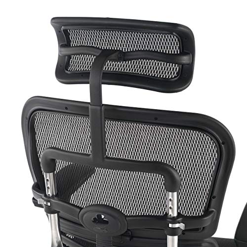 Ofiprix Silla ergoplus Silla de Oficina Ergonómica Silla de Oficina Alta Gama Respaldo Transpirable Soporte Lumbar Brazos Ajustables Aluminio Color Negro