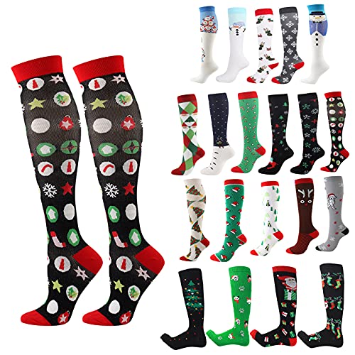 OLDM Calcetines Mujer Divertidos Navidad Animales Lindos Ocasionales de Algodón para Niña y Mujer calcetín suave cómodo hecho de ALGODÓN Calcetines transpirables Mujer invierno F