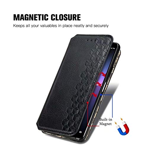 OPPO Realme Narzo 30 5G - Funda para teléfono móvil, 3D a prueba de golpes, piel sintética, absorción de golpes, funda de poliuretano termoplástico con soporte para tarjetas, color negro