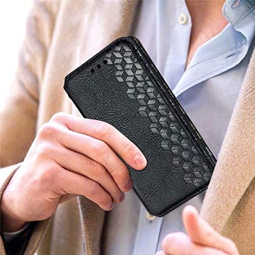 OPPO Realme Narzo 30 5G - Funda para teléfono móvil, 3D a prueba de golpes, piel sintética, absorción de golpes, funda de poliuretano termoplástico con soporte para tarjetas, color negro