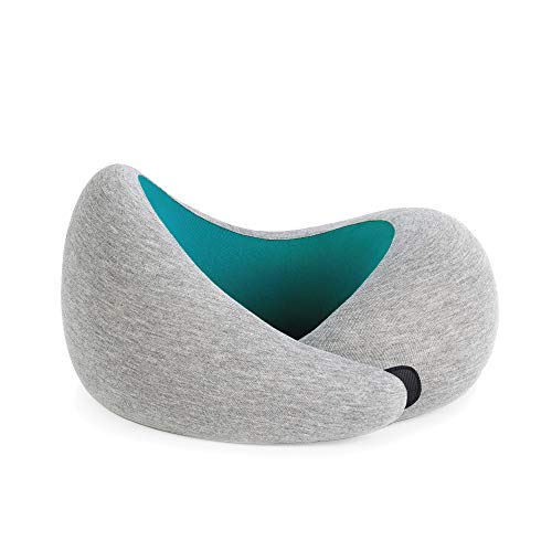 Ostrichpillow Go Almohada de Viaje viscoelástica con Memory Foam para el Dolor de Cuello a Dormir en Aviones, Tren, Coche – Color Aguamarina – Green