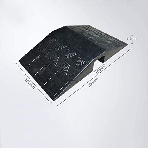PANGPANGDEDIAN Rampa de Seguridad Rampas de Doble vía, rampas de Transporte de vehículos Umbral de Garaje Rampas Rampas de Perro Cable Zona de desaceleración (Color : Black, Size : 40 * 70 * 11cm)